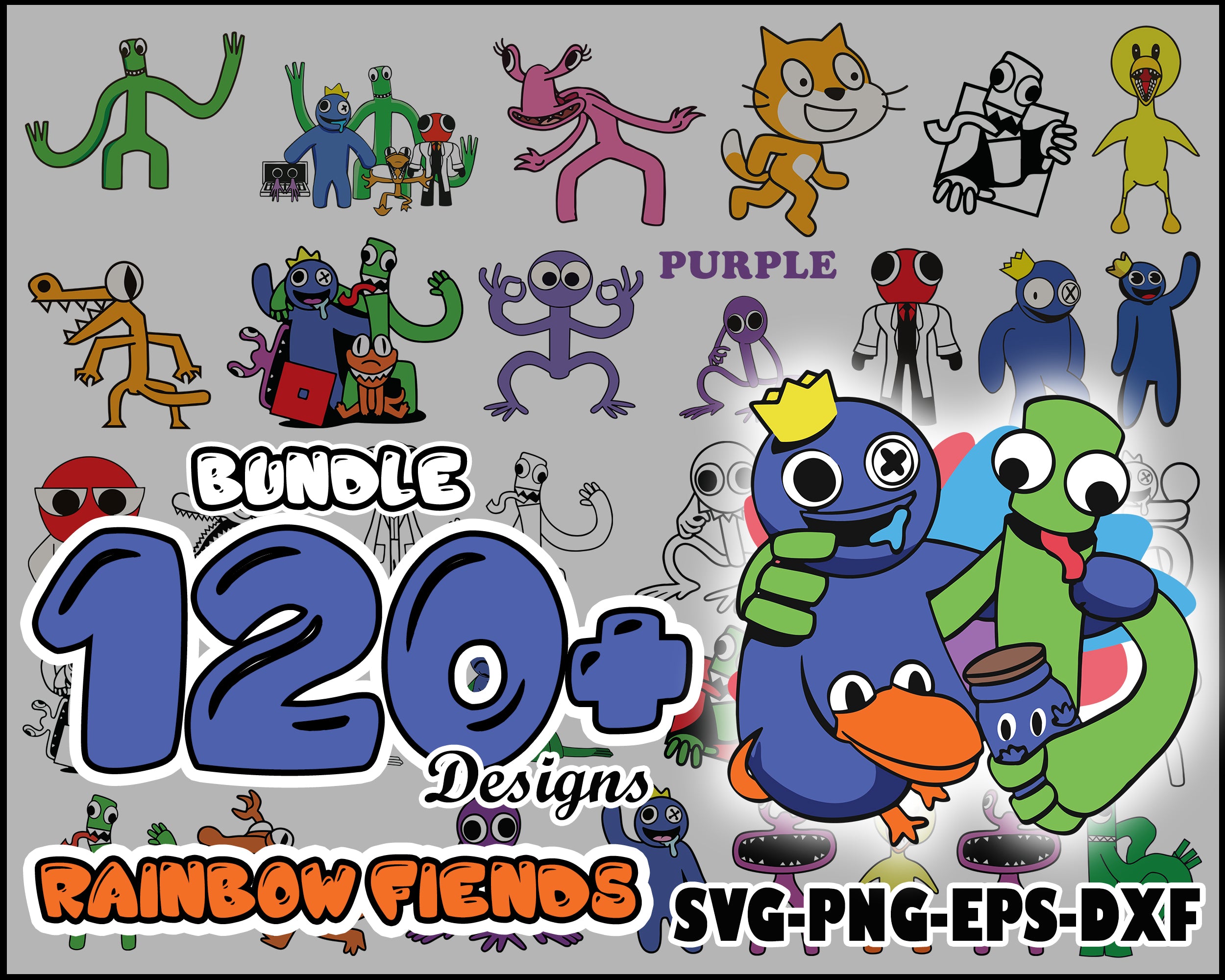 120+ Rainbow friends SVG, Rainbow friends PNG, Sublimation, Transfer