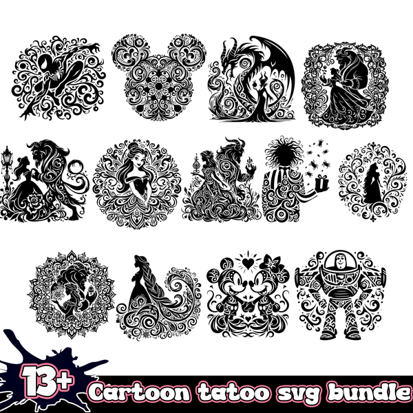 13+ Cartoon Tattoo SVG Bundle