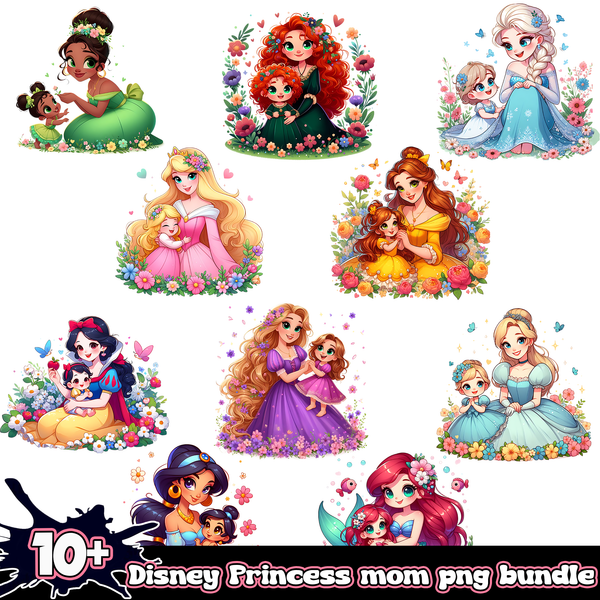 10+ Disney Princess Mom PNG Bundle 