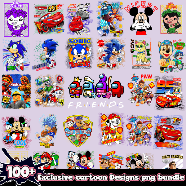 100+ Exclusive cartoon Designs PNG Bundle Ver 2 