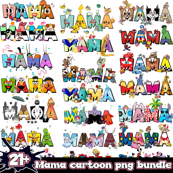 21+ Mama Cartoon PNG Bundle