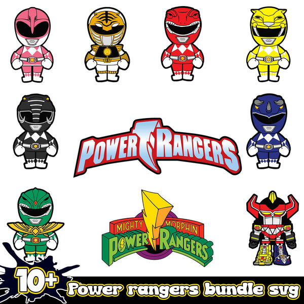 10+ Power Rangers Chibi Bundle SVG