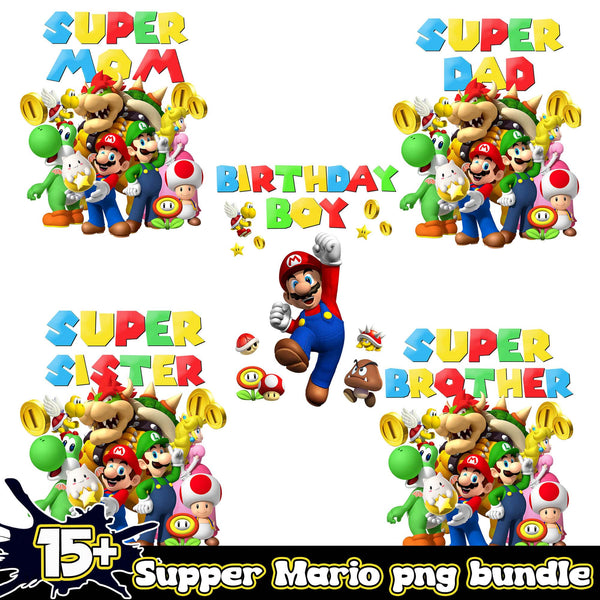 15+ Super Mario Family Bundle PNG