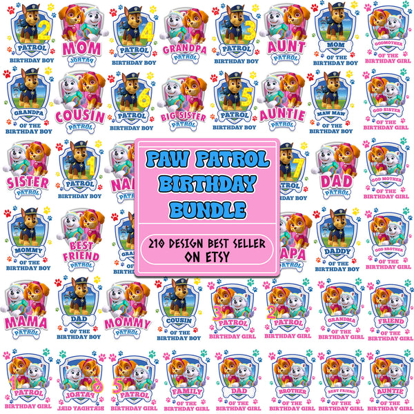 Paw patrol birthday bundle png trending 2024 ver 2