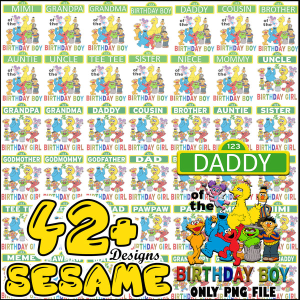 Sesame birthday png bundle trending ver 4