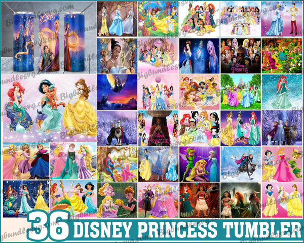 Disney Princess Tumbler - Disney Princess PNG - Tumbler design - Digital download