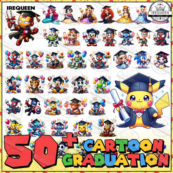 50+ Cartoon Senior Graduation Png Bundle