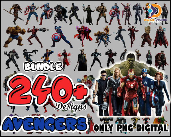 240+ Avenger png Mega Bundle - Instant Download
