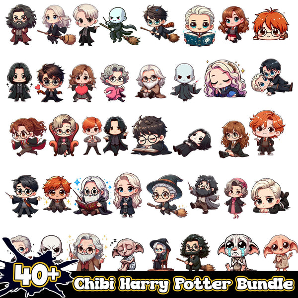 40+ Chibi Harry Potter Bundle PNG 