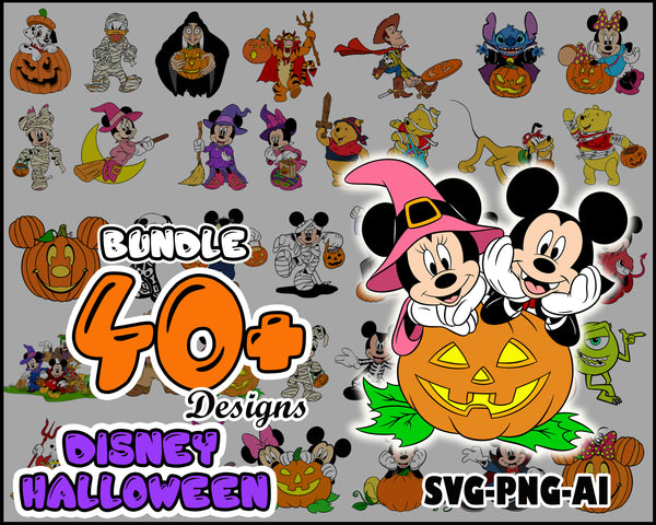 40+ Disney halloween svg, Halloween Pumpkin SVG, PNG famous halloween, cartoon characters cricut, cutting cut clipart svg