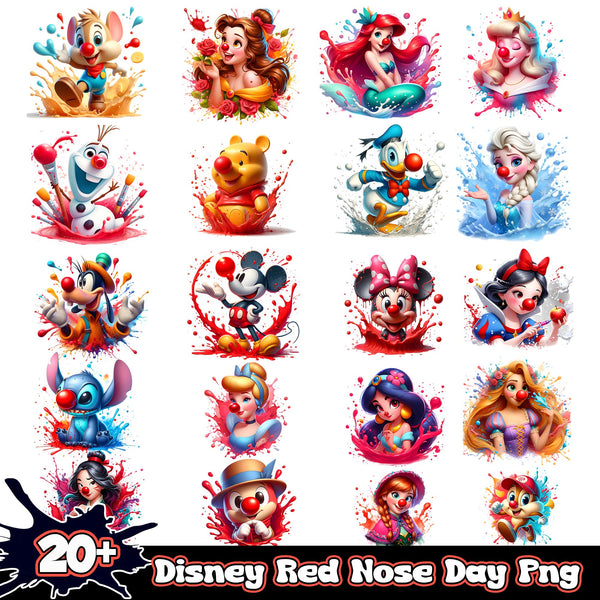 Disney red nose day png bundle