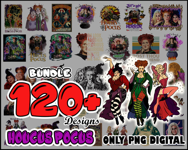 120+ Halloween Png, Hocus Pocus Bundle ng, Sublimation Design, Download