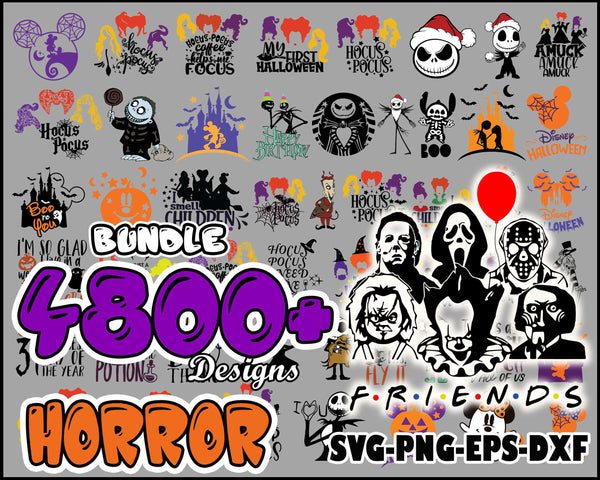 4800+ Horror Movies SVG Bundle, Bundle svg, eps, png, dxf, Svg Files for Cricut, Immediately Download
