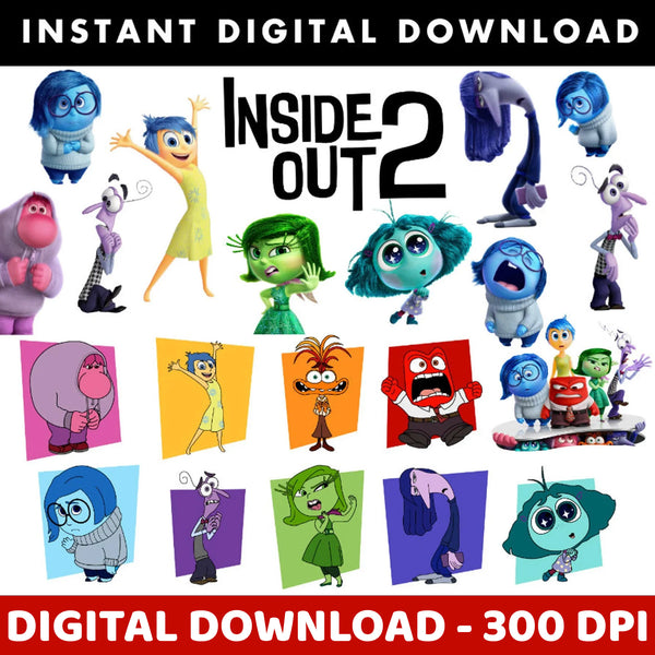 Inside Out 2 Character Clipart PNG bundle