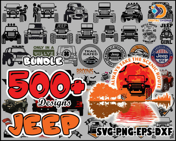 500+ Jeep Svg Bundle - Digital download - Svg Files for Cricut, Immediately Download