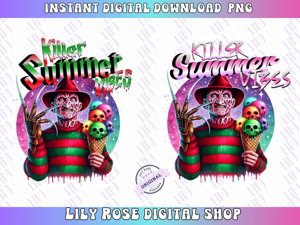 Killer Summer Vibes PNG, Summer Horror Png