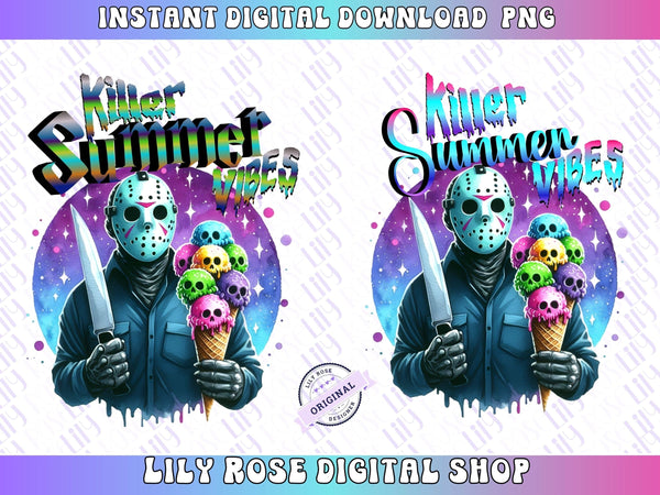 Killer Summer Vibes PNG, Summer Horror Ice cream 