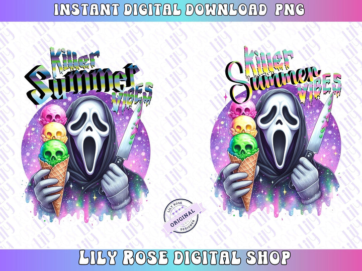 Killer Summer Vibes PNG, Ghostface Summer Horror Png