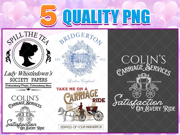 Lady Whistledown’s Society Papers PNG Bundle Instant Download