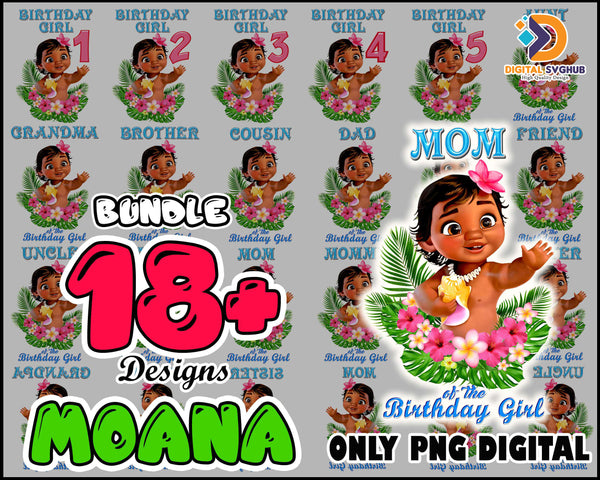 18+ Moana png, Moana Png, Moana Birthday png, Moana Font, Moana Clipart, Baby Moana