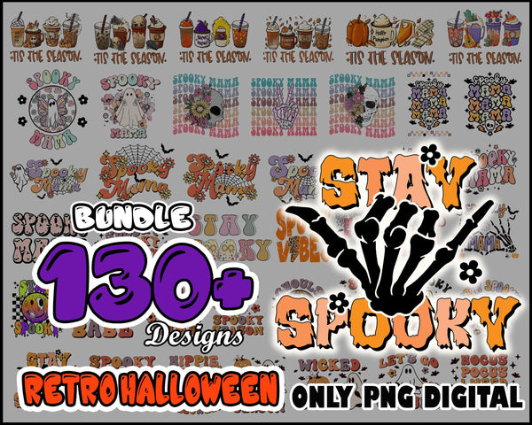 130+ Hallowen Png, Halloween Retro Bundle PNG, Sublimation Design, Download, PNG files for cricut