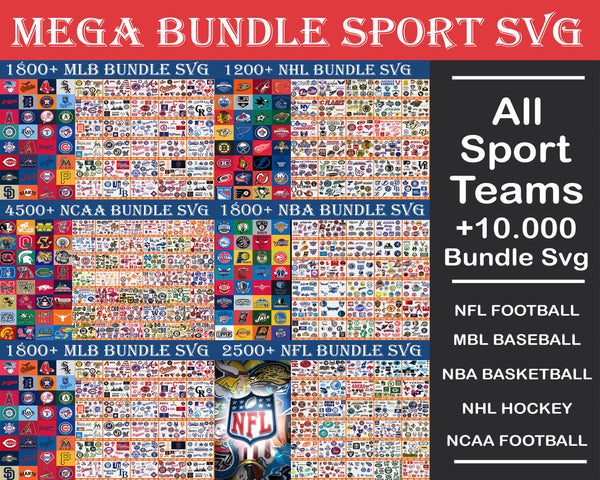 13.500+ Mega bundle sport svg, NFL svg, NHL svg, MBL svg, bundle nca svg, Bundle ncaa svg, digital file cut
