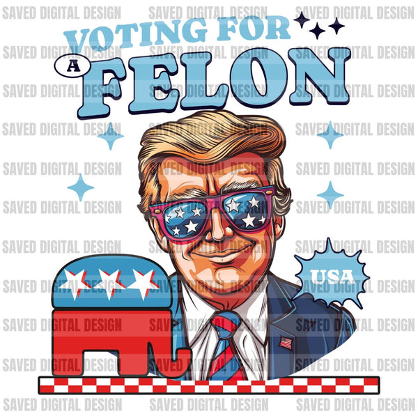 Voting for a felon Republican Donald Daddy Checkered Png