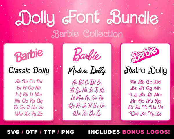 Barbie Font bundle png,  Come On Barbi Let's Go Party Pink svg