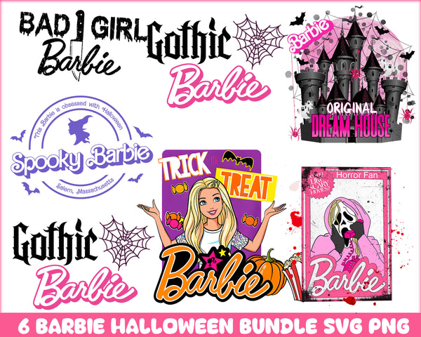 6 Barbie Halloween svg bundle, Instant download