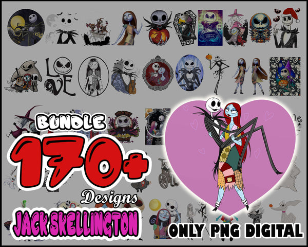 170+ Jack and Sally Png, Nightmare Before Christmas Png, Mega Jack Skellington Png, Png Files for Cricut, Immediately Download