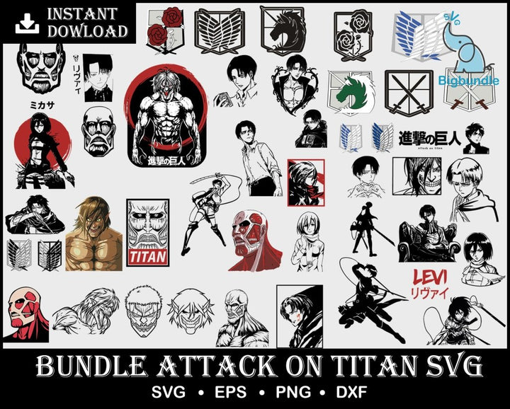 100+ Attack On Titan Design Aot Bundle Svg Levi Aot Singeki No Kyojin Anime Svg Bundle Japanese