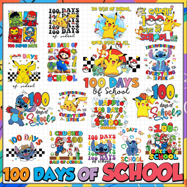 100 Days Of School PNG Bundle
