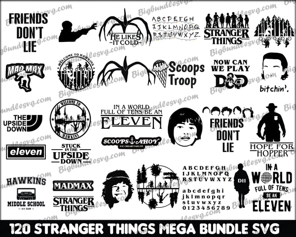 Stranger Things SVG Bundle, Stranger Things PNG Bundle, Stranger Things Bundle, Stranger Things Cut Files, Stranger Things Prints