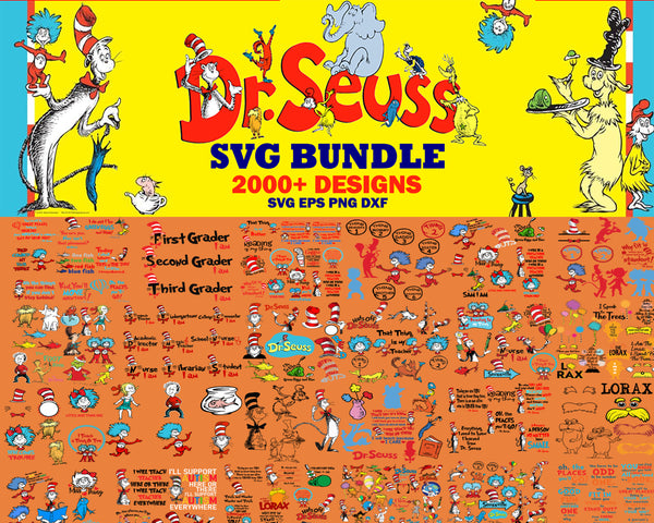 2000+Dr. Seuss Design Svg, Dr. Seuss Svg, Dr. Seuss Saying Svg, Teacher Am I, Svg Dr_bundle_13