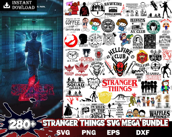 280 Stranger Things SVG Bundle, Stranger Things PNG Bundle, Stranger Things Bundle, Stranger Things Cut Files, Stranger Things Prints