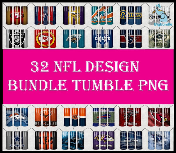 32 Football Tumbler 20oz Design, Football team tumbler design template, NFL Sublimate tumbler 20oz Design Football tumbler wrap