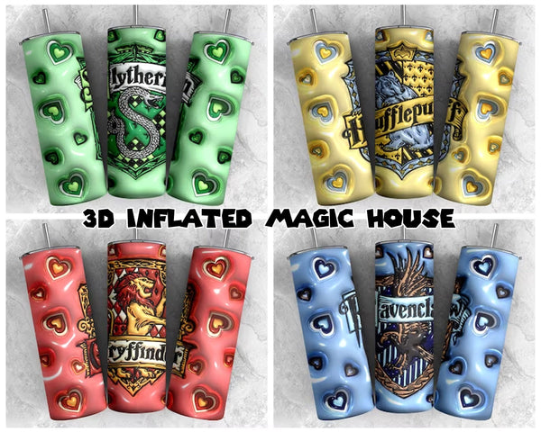 3D Inflated Magic House Tumbler Wrap -  Harry potter tumbler png