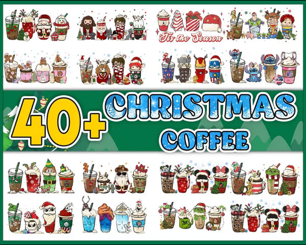 40+ Christmas Coffee Drink Png, Christmas Sublimation Designs, Christmas png, Coffee Sublimation Png