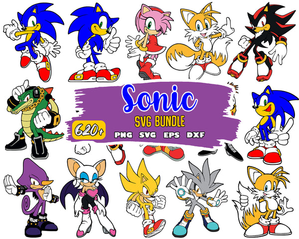 620+ Sonic Svg Bundle, eps, png, dxf. Instant Download. Hight Quality