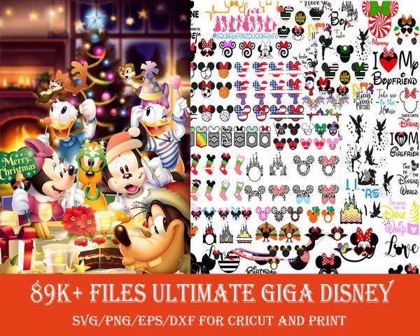89K+ Mega bundle Disney designs, Fun Disney bundle, Disney svg bundle, Big bundle SVG and for cricut files, Clipart Svg