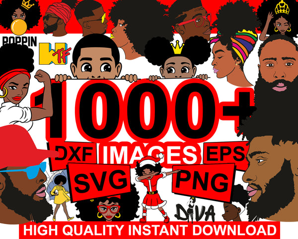1000+ HUGE AFRO SVG Bundle, Bundle svg, eps, png, dxf
