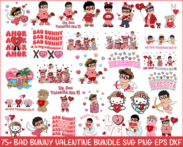 Bad Bunny Valentines Svg Png Bundle, Un San Valentin Sin Ti PNG, Bad Bunny Png, Valentines Benito Png, Bad Bunny Svg - VLT07012302