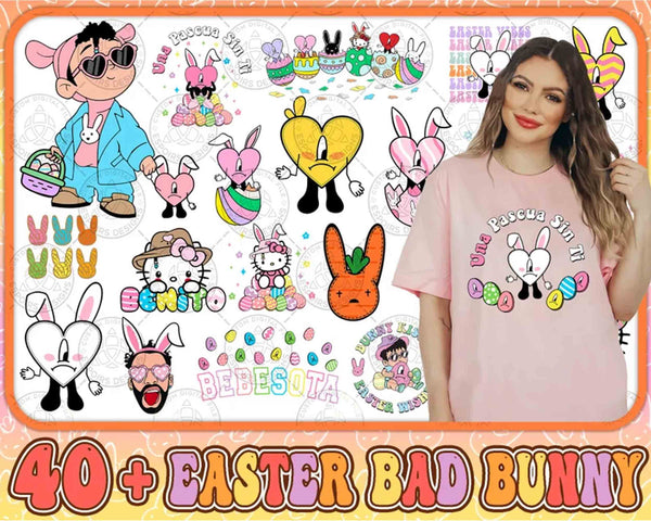 Easter Day Bad Bunny Png Bundle, Bad Bunny Svg, Easter Png, Easter Benito Png, Bunny Easter Egg Png, Un Pascua Sin Ti