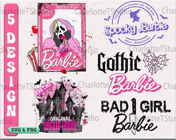 Barbie Halloween SVG, Barbie spider web SVG, spooky Barbie SVG, Halloween  dolls SVG