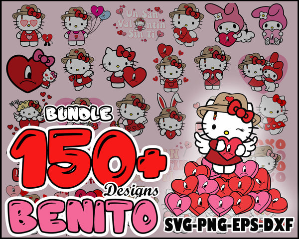 Valentine Bad Bunny Svg Png Bundle, Valentines Benito Png, Bad Bunny Valentines Png, Un San Valentin Sin Ti PNG