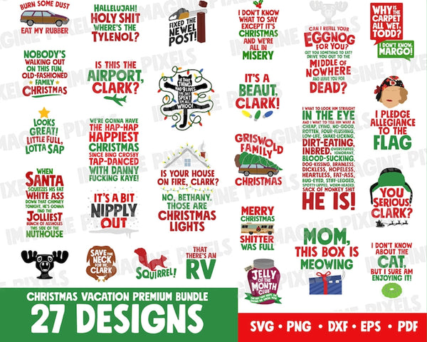 Christmas Vacation Bundle 27 Designs Layered SVG Quotes Clark Mug Cousin Eddie's That Theres An RV Shitter Was Full EPS png - CRM24112206