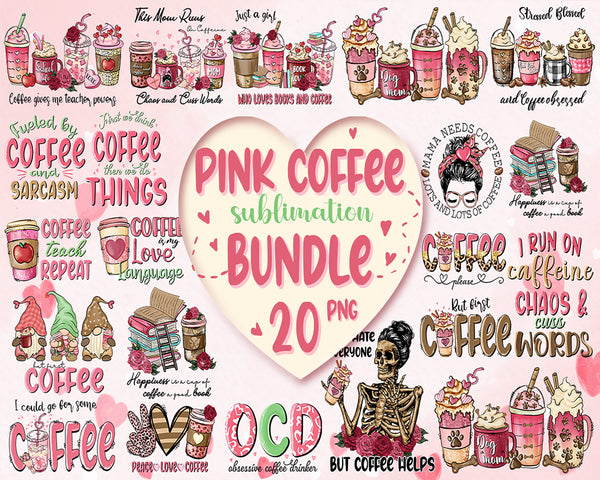 Valentine Coffee Png Bundle, Valentine Coffee Png, Valentine Drinks Png, Latte Drink Png, XOXO Png, Coffee Lover - VLT29122205