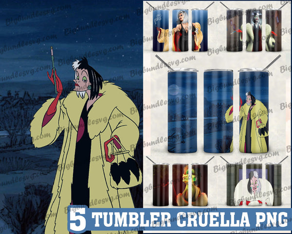Cruella Tumbler - Cruella PNG - Tumbler design - Digital download