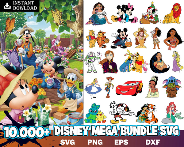 10k+ Mega bundle Disney designs svg, png, dxf, eps, Fun Disney bundle, Big bundle SVG and for cricut files, Clipart Svg