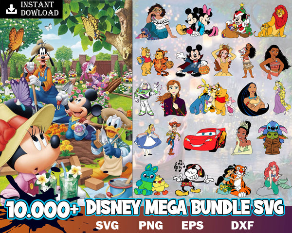 10k+ Mega bundle Disney designs svg, png, dxf, eps, Fun Disney bundle, Big bundle SVG and for cricut files, Clipart Svg